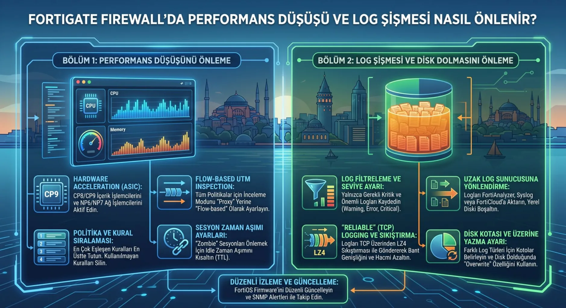 Fortigate Firewall’da Performans Düşüşü ve Log Şişmesi Nasıl Önlenir?