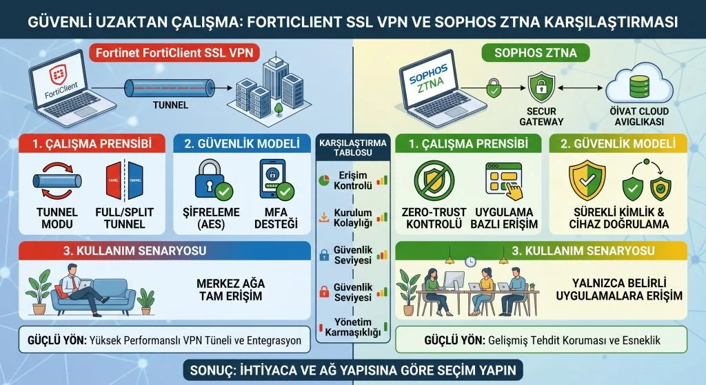 Güvenli Uzaktan Çalışma: FortiClient SSL VPN ve Sophos ZTNA Karşılaştırması