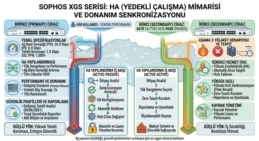 Sophos XGS Serisinde HA (Yedekli Çalışma) Mimarisi ve Donanım Senkronizasyonu