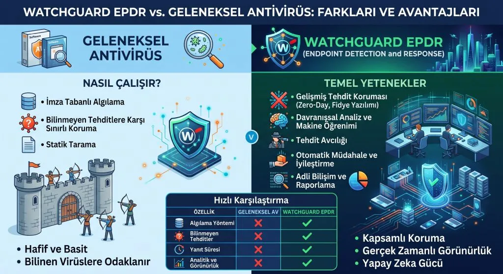 WatchGuard EPDR (Endpoint Detection and Response) Nedir? Geleneksel Antivirüslerden Farkı