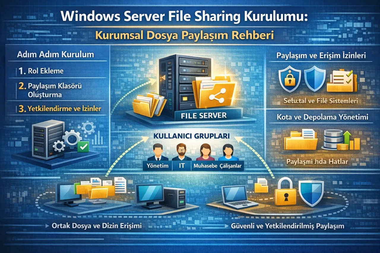 Windows Server File Sharing Kurulumu: Kurumsal Dosya Paylaşım Rehberi